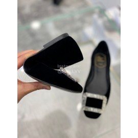 Roger Vivier Comfortable Rhinestone Black Velvet High Heels