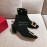 Roger Vivier Fashion Suede Square Button High Heel Boots Black