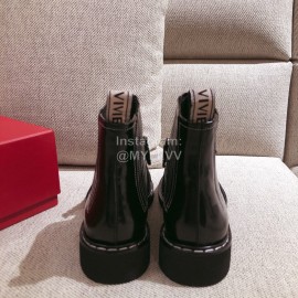 Roger Vivier Fashion Leather Square Button High Heel Boots Black