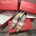 Roger Vivier Exquisite Diamond Square Button Suede High Heels Khaki