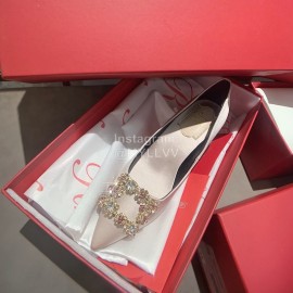 Roger Vivier Exquisite Diamond Square Button Suede High Heels Khaki