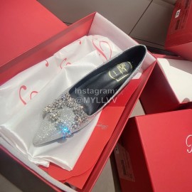 Roger Vivier Exquisite Diamond Square Button Suede High Heels Silver