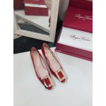 Roger Vivier New Square Buckle Patent Leather High Heels Red