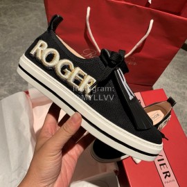 Roger Vivier New Tassel Casual Shoes For Women Black