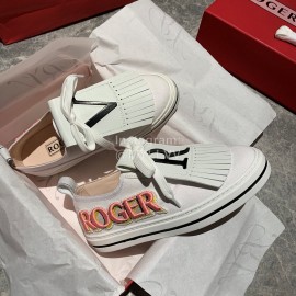 Roger Vivier New Tassel Casual Shoes For Women White