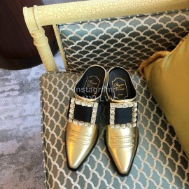 Roger Vivier Autumn Winter New Classic High Heeled Short Boots For Women Gold