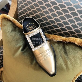 Roger Vivier Autumn Winter New Classic High Heeled Short Boots For Women Gold