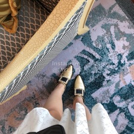 Roger Vivier Autumn Winter New Classic High Heeled Short Boots For Women Gold