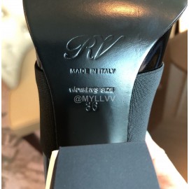 Roger Vivier Autumn Winter New Classic High Heeled Short Boots For Women Black