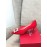 Roger Vivier Spring Summer Crystal Buckle Sheepskin Pointed High Heels Red