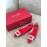 Roger Vivier Spring Summer Crystal Buckle Sheepskin Pointed Flat Heels Red