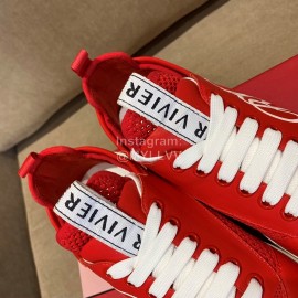 Roger Vivier Autumn Winter Fashion Mesh Sneakers For Women Red