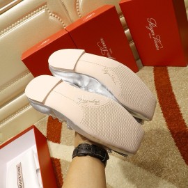 Roger Vivier Soft Sheepskin Fashion Dance Shoes For Women Silver