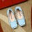 Roger Vivier Soft Sheepskin Fashion Dance Shoes For Women Blue