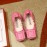 Roger Vivier Soft Sheepskin Fashion Dance Shoes For Women Pink