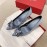 Roger Vivier Fashion Silk Classic Flower Buckle Pointed Shoes For Women Blue