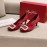 Roger Vivier Square Diamond Buckle Silk High Heels For Women Red