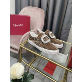 Roger Vivier New Thick Soled Casual Shoes For Women Coffee