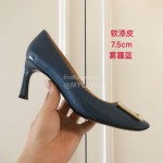 Roger Vivier New Patent Leather Square High Heels For Women Blue