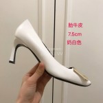 Roger Vivier New Patent Leather Square High Heels For Women White
