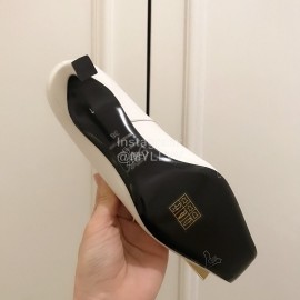 Roger Vivier New Patent Leather Square High Heels For Women White