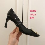 Roger Vivier New Patent Leather Square High Heels For Women Black