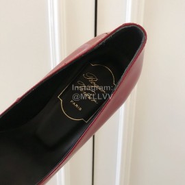 Roger Vivier New Patent Leather Square High Heels For Women Red