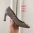 Roger Vivier New Patent Leather Square High Heels For Women Gray