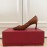 Roger Vivier New Patent Leather Square High Heels For Women Brown