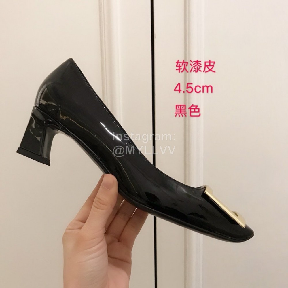Roger Vivier Fashion Patent Leather Square High Heels For Women