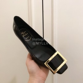 Roger Vivier Fashion Patent Leather Square High Heels For Women