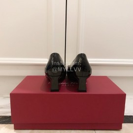 Roger Vivier Fashion Patent Leather Square High Heels For Women