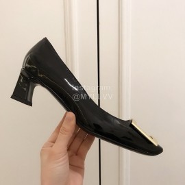Roger Vivier Fashion Patent Leather Square High Heels For Women