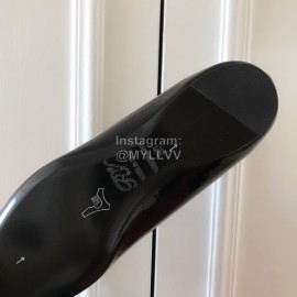 Roger Vivier Fashion Patent Leather Square Flat Heels For Women Black