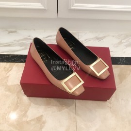 Roger Vivier New Patent Leather Square Flat Heels For Women