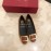 Roger Vivier Fashion Patent Leather Square Flat Heels For Women Brown