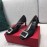Roger Vivier New Fall Silk Square Diamond Buckle High Heels Black