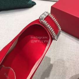 Roger Vivier New Fall Silk Square Diamond Buckle High Heels Orange Red