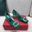 Roger Vivier New Fall Silk Square Diamond Buckle High Heels Green