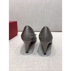 Roger Vivier New Fall Silk Square Diamond Buckle High Heels Gray