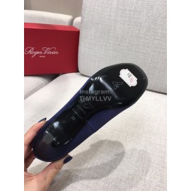 Roger Vivier New Fall Silk Square Diamond Buckle High Heels Blue