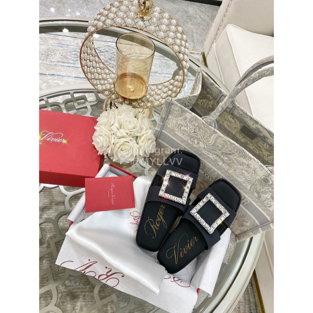 Roger Vivier New Summer Thick Soles Slippers Black