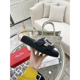 Roger Vivier New Summer Thick Soles Slippers Black