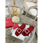 Roger Vivier New Summer Thick Soles Slippers Red