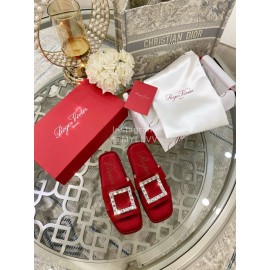 Roger Vivier New Summer Thick Soles Slippers Red