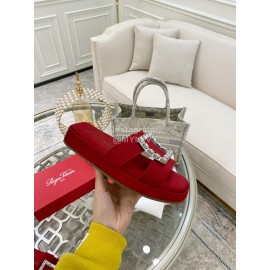 Roger Vivier New Summer Thick Soles Slippers Red