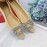 Roger Vivier Soft Sheepskin Rhinestone Pointed Flat Heel Shoes Apricot
