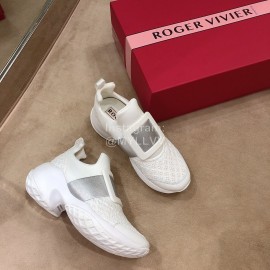 Roger Vivier Spring Mesh Breathable Casual Sneakers For Women Gray