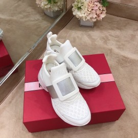 Roger Vivier Spring Mesh Breathable Casual Sneakers For Women Gray