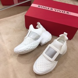 Roger Vivier Spring Mesh Breathable Casual Sneakers For Women Gray